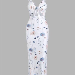 Floral Maxi Dress with Bow Detail